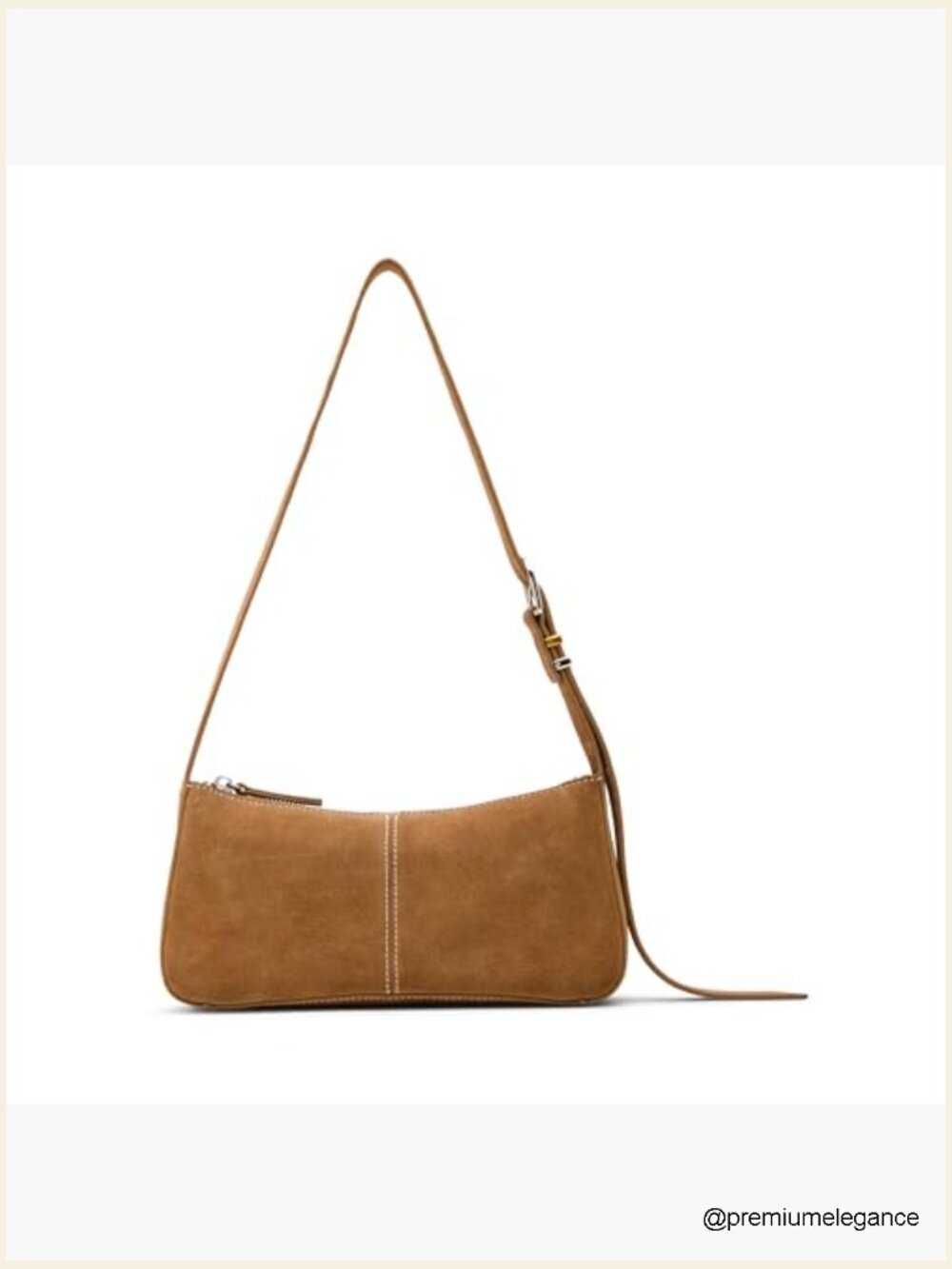Shoulder Bag with Adjustable Strap and Zipper Closure - Picture 3 of 7